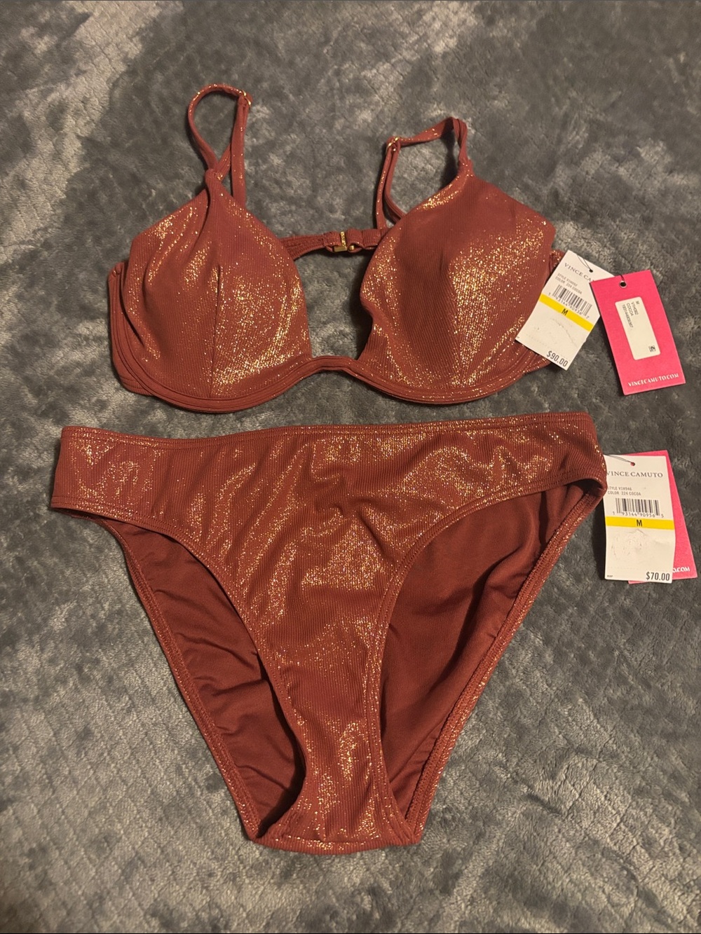 Vince Camuto Women's Cocoa U-Wire Bikini Top & Bottom